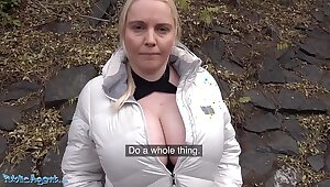 Public Agent fucks blonde Jordan Pryces massive tits